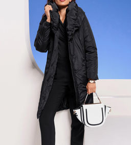 Пальто стеганое, черное