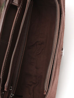 LACCOMA сумка АУ4673-Ф-коричневый натуральная замша хлопок  фото 6