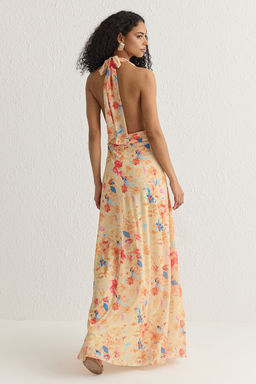 TRENDYOLMILLA Cok Renkli A-Kesim Leopar Desenli Orme Uzun S?k Abiye & Mezuniyet Elbise TPRSS25AE00010 фото 9