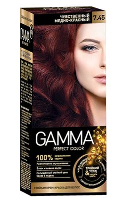 ГАММАкраска д/волос PERFECT COLOR 7.45 Чувственный медно-красный в компл. с окислит.кремом 6%
