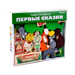 Конструктор деревянный «Первые сказки: Колобок, Курочка Ряба, Теремок», 30 деталей