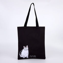 Сумка шопер «Кот» 35×0.5×40, чёрный