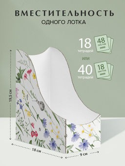 VAL HC-3VP-90 Лотки для бумаг верт., тетрадные, 19.5*18*9 см, набор 6 шт., HERBARIUM CLOVER, шт - Valiant фото 3