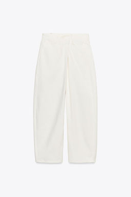 ZW COLLECTION PLEATED COTTON TROUSERS - Zara фото 7
