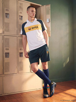 Regular Fit Barcelona Bask?l? Erkek Spor ?ort