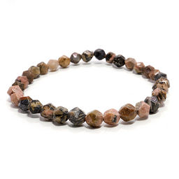 Браслет из камня 6мм с огранкой Родонит помощь Рода дарует процветание и счастье