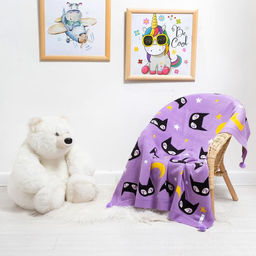 Вязаный плед Крошка Я Fantastic girl, 90х90 см