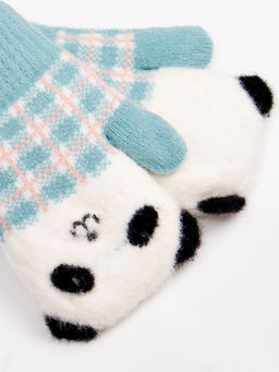 Варежки детские на шнурке Kim Lin - Соль&перец фото 3