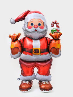 Воздушный шар фольгированный 3D 43" "Дед мороз с подарками" под воздух