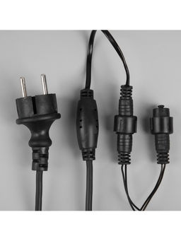 Гирлянда «Бахрома» 12 × 0.7 м, IP44, УМС, тёмная нить, 240 LED, свечение белое, мерцание 220 В