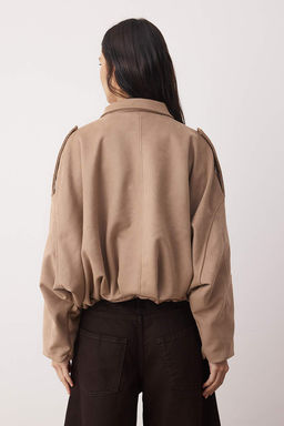 Vizon Oversize Kal?p Suet Bomber Ceket Mont TWOAW26MO00172