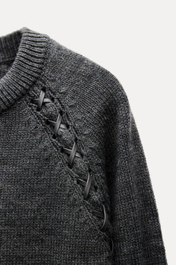 KNIT SWEATER WITH SHOULDER STRAPS - Zara фото 7