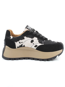 04-PDH362-3 BLACK Кроссовки демисезонные женские (натуральная замша, натуральная кожа)