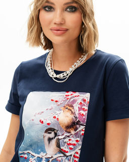 Футболка с шелковой вставкой