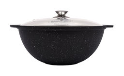 ЛА_АП_MARBLE (темный) Казан для плова 3,5 л со стекл.кр. арт. кмт37а