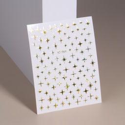 Цена за 2 шт. Наклейки для ногтей Звезда, объёмные, фольгированные, цвет золотистый