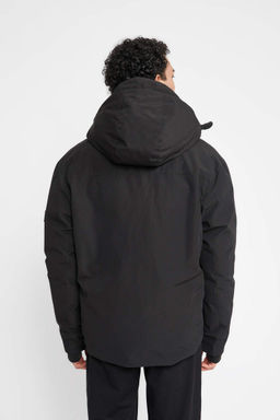 Водоотталкивающее водонепроницаемое пальто приталенного кроя DeFactoFit с капюшоном и молнией  фото 11