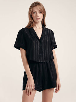 CONTE Укороченная домашняя блуза из вискозы MOONLIGHT LHW 1707 black