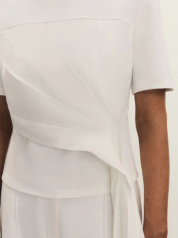 Футболка с драпировкой из поплина / Zarina  фото 2