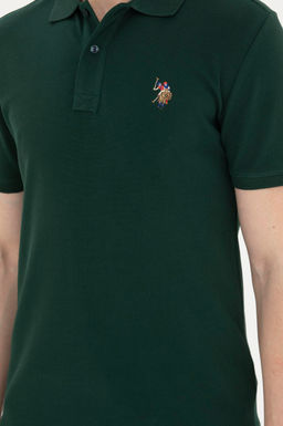 Мужская темно-зеленая базовая футболка - U.s. polo assn фото 6