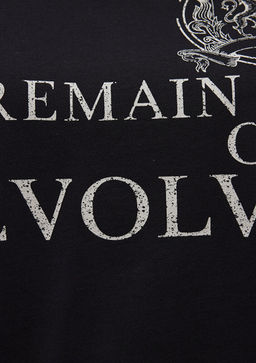 Bask?l? Siyah Tisort - Mavi фото 6