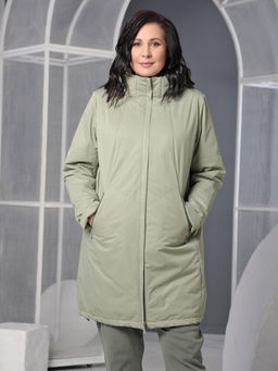 25119 Плащ утепл. оливковый - Dizzyway фото 2