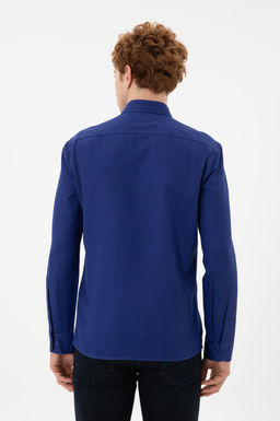 Мужская синяя длинная рубашка базовая рубашка скидка в корзине - U.s. polo assn фото 5