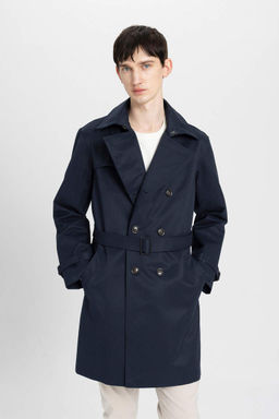 Водонепроницаемый тренч стандартного кроя на подкладке - Defacto фото 3