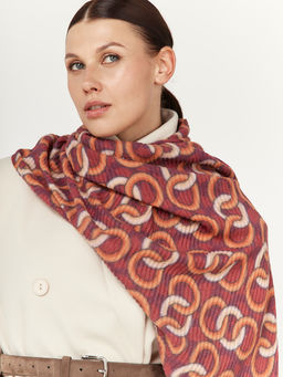 Большой, мягкий, тонкий и очень нежный двусторонний палантин с рисунком - Tantino фото 4