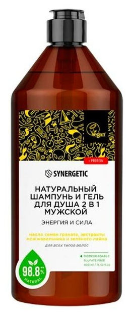 Шампунь 0,4л 2в1 мужской Энергия и сила