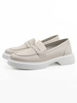 03-YC382-2 LT. BEIGE Лоферы женские (натуральная кожа)