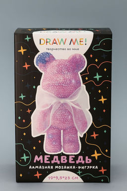 Алмазная мозаика на фигурке Draw Me! Pink bear, (14*9.5*23 см)