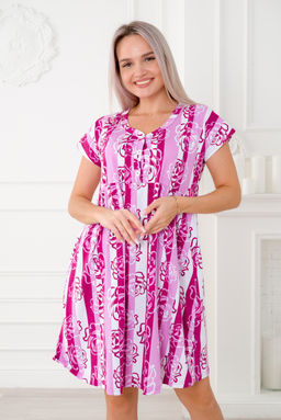 Ночная сорочка из кулирки Долорес лиловая роза - Амадэль фото 5