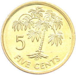 Монета 5 центов 2010 года Сейшелы