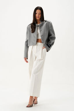 Жакет Annete А5424 из ворсистой ткани серый  фото 3