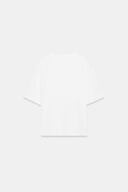CAMISETA HEAVY COTTON APLIQUE / Blanco roto - Zara фото 6