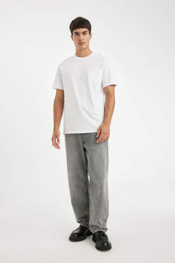 Regular Fit Bisiklet Yaka Basic Duz K?sa Kollu Tisort - Defacto фото 3