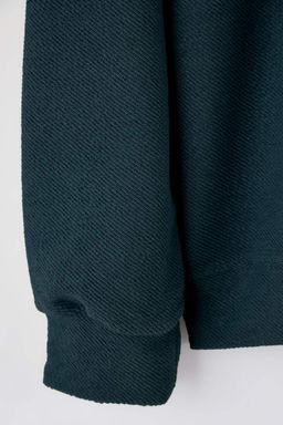 Yesil Yeni Oversize/Genis Kesim Polo Yaka Kal?n C?tc?tl? Sweatshirt TMNAW26SW00051 - Trendyolmilla фото 2