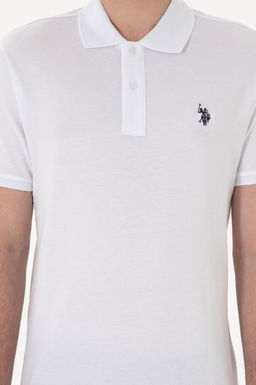 Erkek Slim Fit Polo Yaka Beyaz Basic Ti__rt Sepette S_rpriz _ndirim