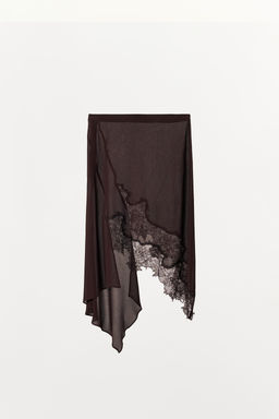 ASYMMETRIC GEORGETTE LACE SKIRT - Zara фото 7