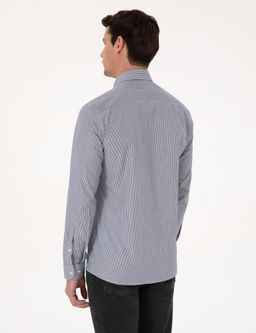 Lacivert Slim Fit Uzun Kollu G_mlek