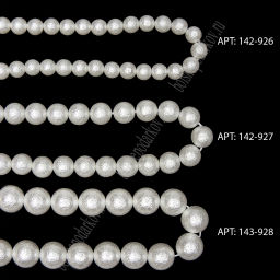 Бусины круглые на леске 6 мм (SF-8071) хлопковый жемчуг белый - Больше подарков фото 2