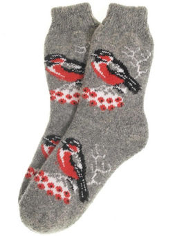 Носки женские "Снегирь на рябине" 7505-6