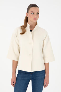 Женское кремовое пальто Stamp