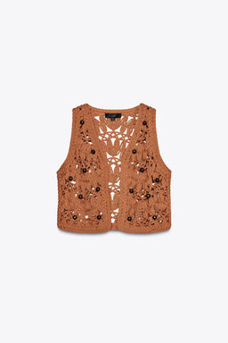 BEADED KNIT VEST - Zara фото 5