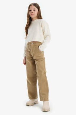 K?z Cocuk Wide Leg Genis Paca Pamuklu Pantolon