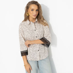 Рубашка комбинированная с кружевом, Работаю красиво (оригинал) - Charutti фото 2