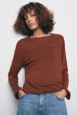 LINEN BLEND KNIT SWEATER - Zara фото 9