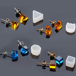 Цена за 2 шт. Молд силиконовый  «Сережки-пусеты», набор 8 шт