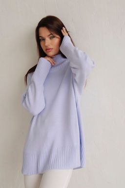 9876 Удлинённый свитер нежно-голубой - Martichelli фото 7